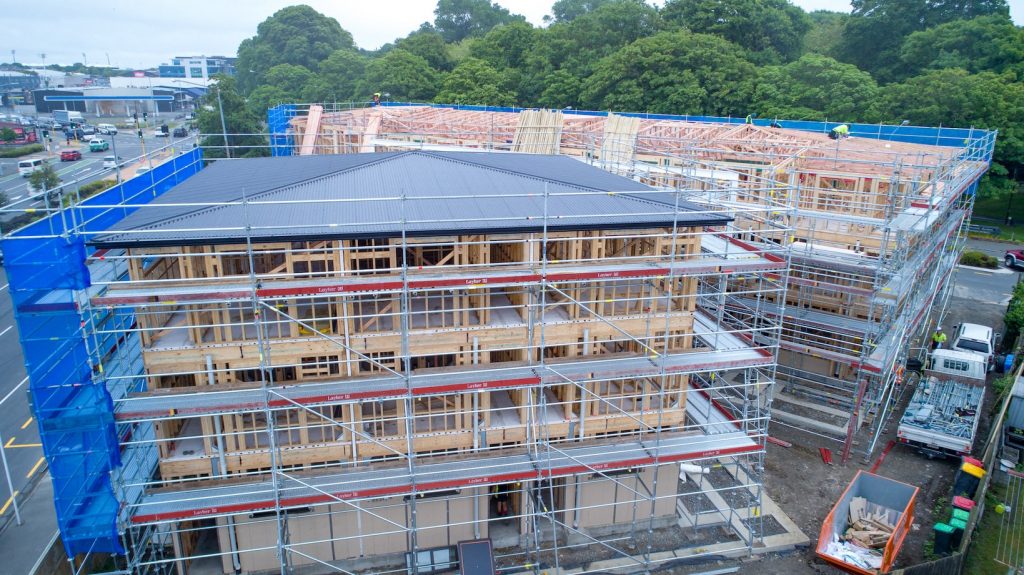 Drone shot of VIP Frames & Trusses job site being built