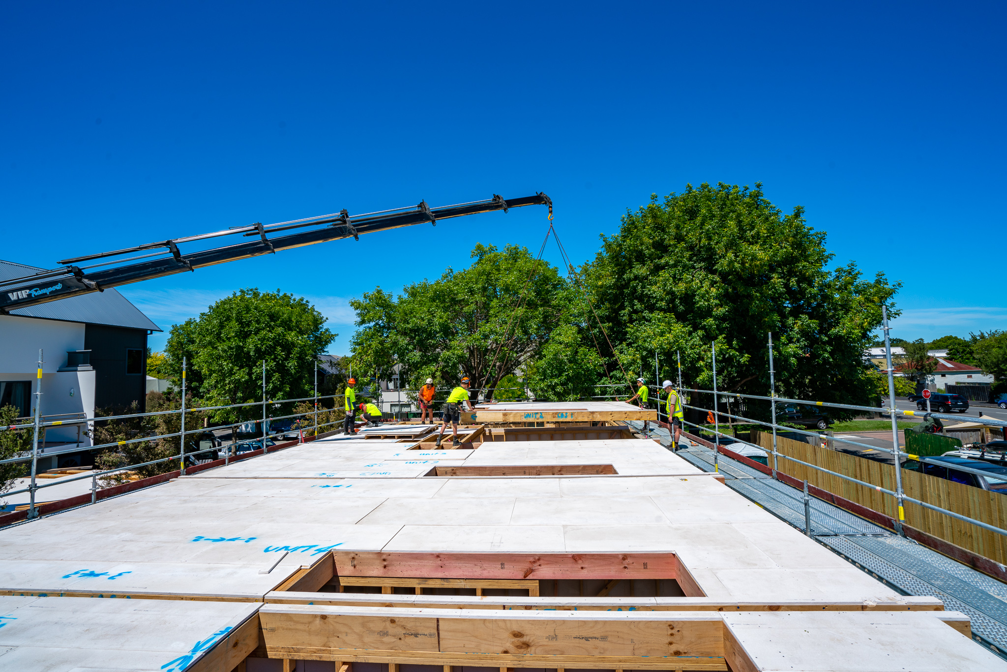 VIP Frames & Trusses timber frames being transported to job site ready to be installed