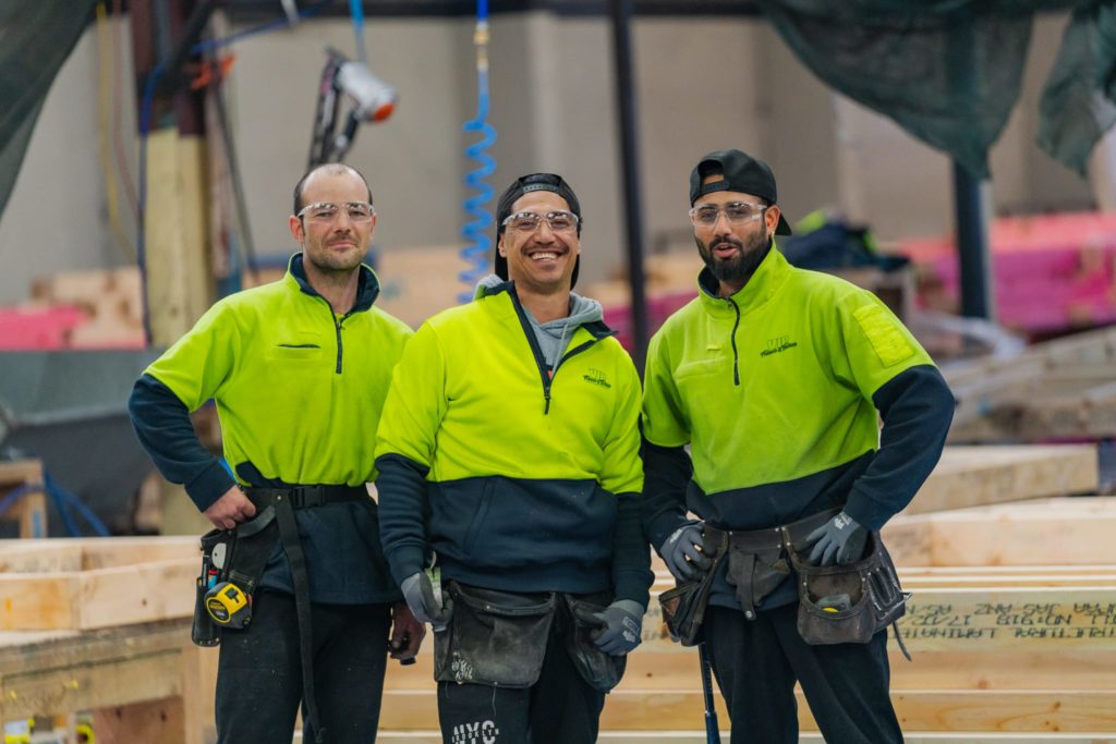 VIP Frames & Trusses staff in the timber factory